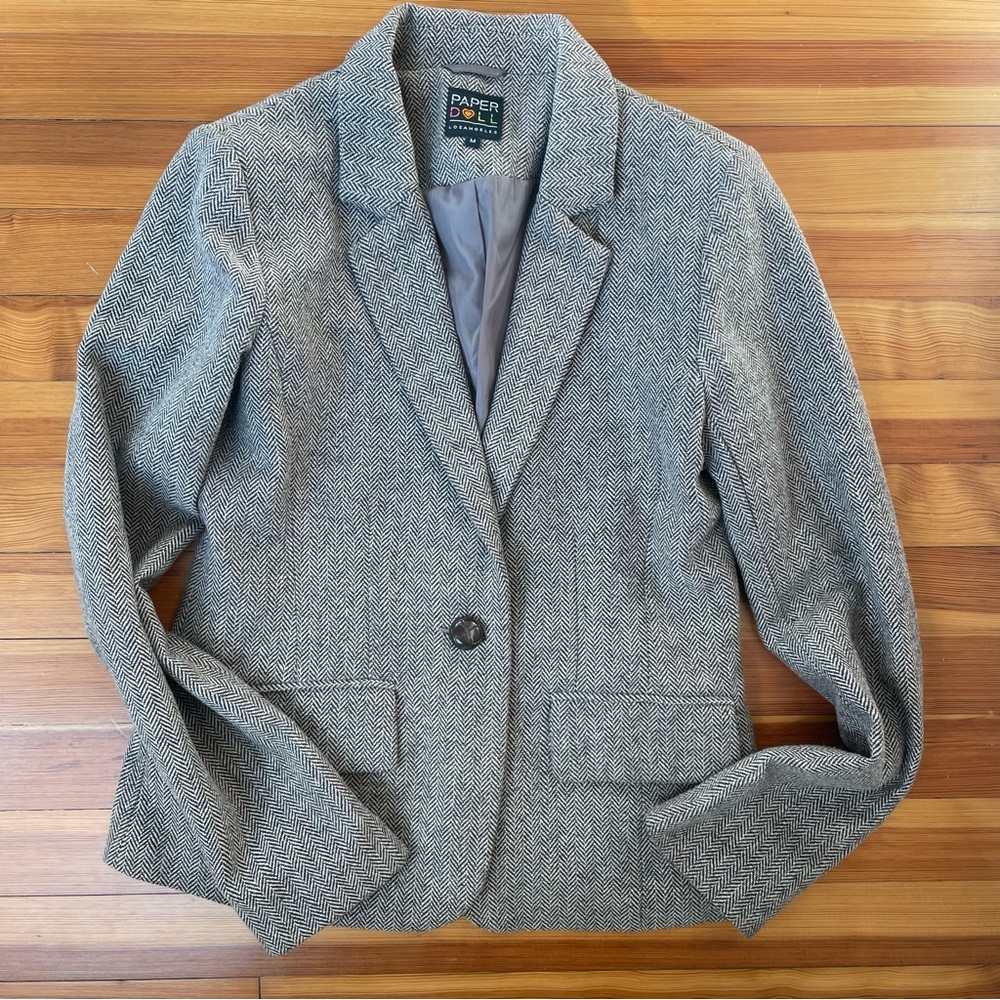 Paper Doll Women's Herringbone Blazer